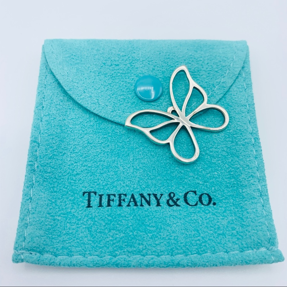 TIFFANY&Co Butterfly Pendant Charm Silver w/ Pouch